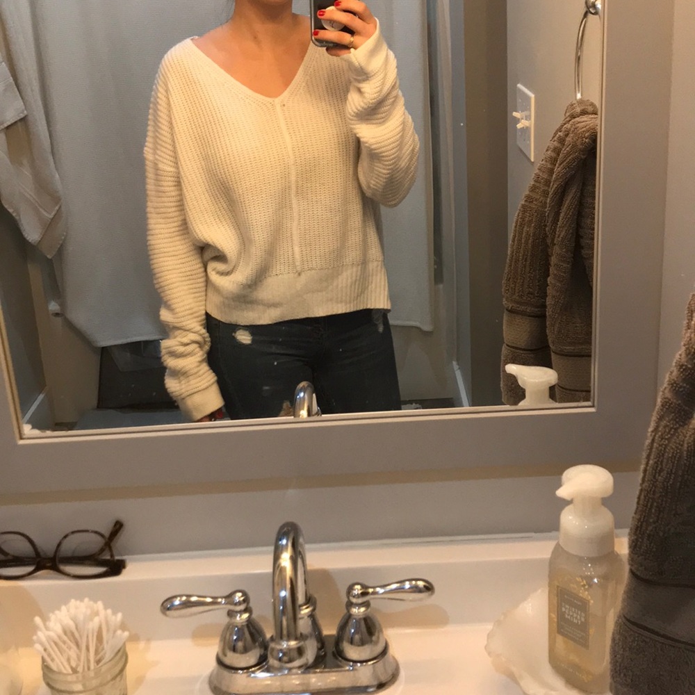 Oversized white sweater